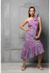 Rochie asimetrica cu model animal print