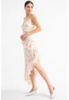 Rochie asimetrica cu model floral