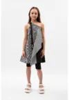 Rochie asimetrica cu model in dungi