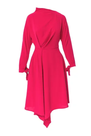 Rochie asimetrica cu prindere la mansete