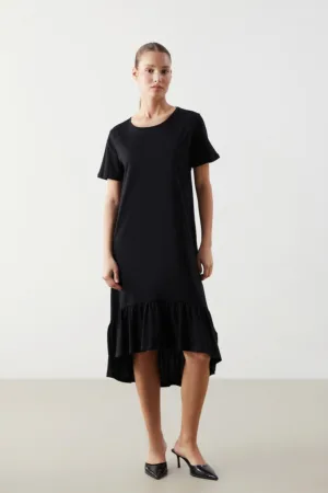 Rochie asimetrica de bumbac