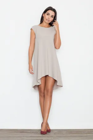 Rochie asimetrica - eleganta - gri - poliester -