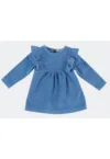 Rochie babydoll cu maneca lunga si volanas -  - Braverry - Albastru - pentru fetite