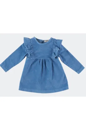 Rochie babydoll cu maneca lunga si volanas - - Braverry - Albastru - pentru fetite