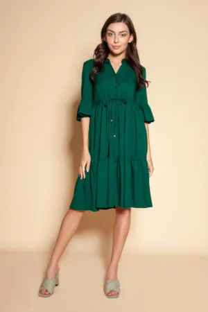 Rochie babydoll vaporoasa cu volane