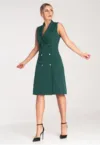 Rochie blazer midi -  eleganta - verde - poliester