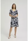 Rochie bleumarin cu model floral