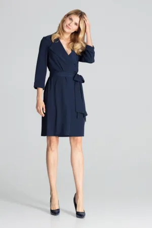 Rochie bleumarin - poliester M680