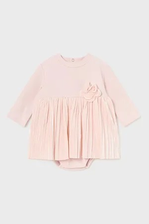 Rochie-body din amestec de bumbac - cu aplicatie florala