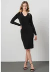 Rochie bodycon cu decolteu in V si decupaje