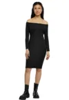 Rochie bodycon cu decolteu pe umar