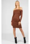 Rochie bodycon cu decolteu pe umeri -