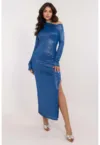 Rochie bodycon cu drapaje si aspect stralucitor -