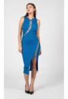 Rochie bodycon din jerseu cu textura striata Cerie -