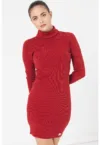 Rochie bodycon mini cu guler inalt