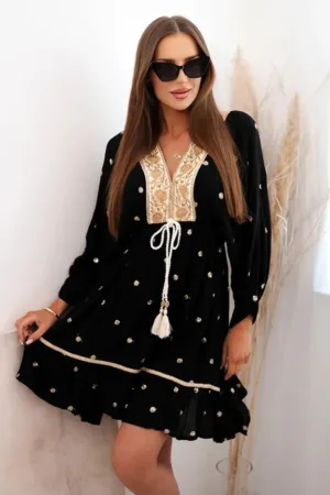 Rochie boho cu broderie -
