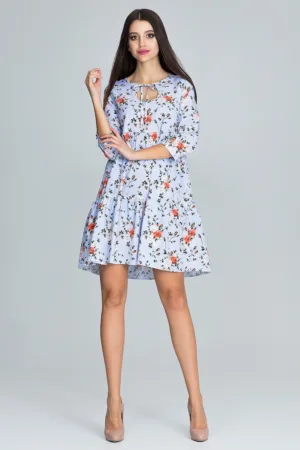 Rochie boho scurta - model floral - multicolor - poliester -