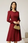 Rochie bordo eleganta de ocazie din voal in clini