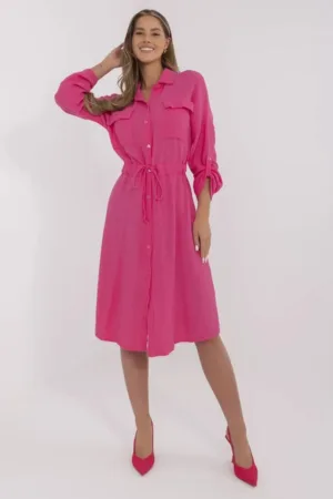 Rochie bumbac - fucsia -