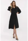 Rochie  bumbac - neagra -