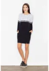 Rochie  bumbac - negru - cu buzunare