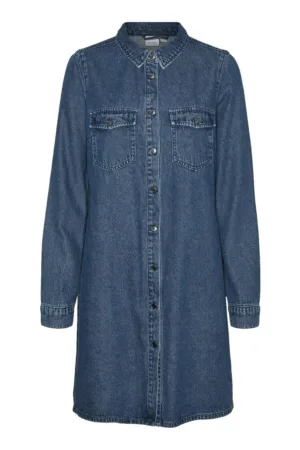 Rochie -  bumbac - viscoza - albastru -