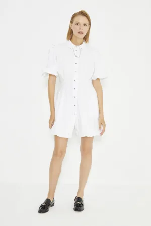 Rochie-camasa cu buzunare laterale si lant decorativ