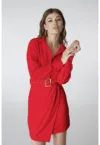 Rochie-camasa cu catarama in talie