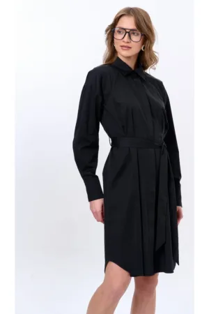 Rochie-camasa cu guler clasic si cordon Lexi