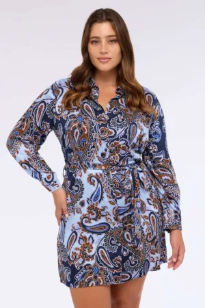 Rochie-camasa cu imprimeu paisley