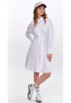 Rochie-camasa cu maneca lunga si cordon Lexi
