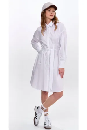 Rochie-camasa cu maneca lunga si cordon Lexi