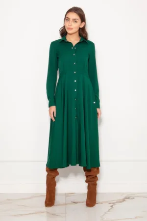 Rochie-camasa cu maneci lungi si nasturi