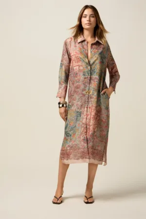 Rochie-camasa cu model si slituri laterale