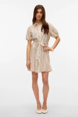 Rochie-camasa de bumbac organic cu cordon