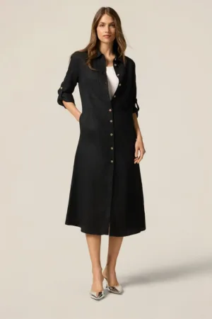 Rochie-camasa de in cu maneci lungi