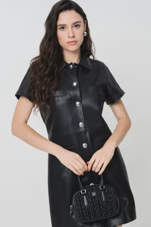 Rochie-camasa de piele ecologica