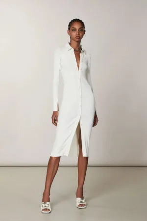 Rochie-camasa din amestec de vascoza - cu maneci lungi