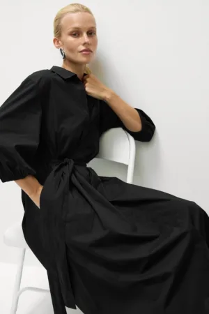 Rochie-camasa din bumbac cu maneci 3/4