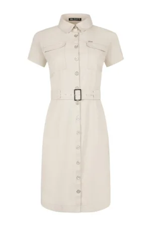 Rochie-camasa din bumbac - cu o curea decorativa