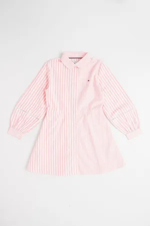 Rochie-camasa din bumbac organic si dungi