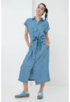 Rochie-camasa din chambray din lyocell