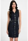 Rochie-camasa din denim din amestec de modal