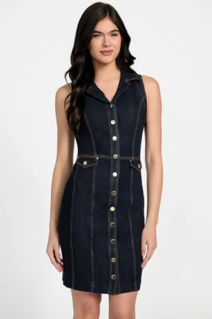 Rochie-camasa din denim din amestec de modal