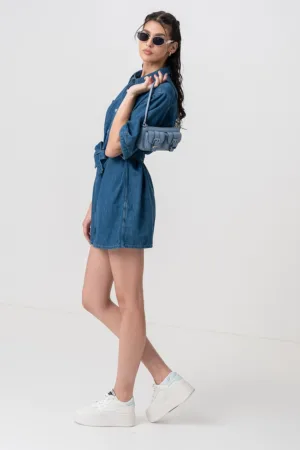 Rochie-camasa lejera de denim