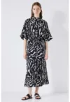 Rochie-camasa maxi cu animal print