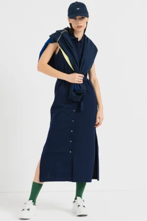 Rochie-camasa maxi cu slituri laterale - fara maneci