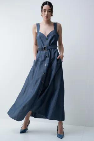 Rochie-camasa maxi din lyocell si in