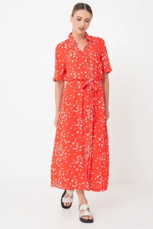 Rochie-camasa maxi vaporoasa cu model floral Island Escape