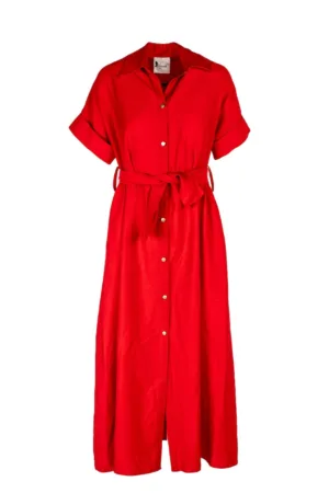 Rochie camasa midi cu buzunare si cordon